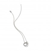 JOHN HARDY STERLING SILVER CLASSIC HAMMERED MINI ROLO CHAIN WITH INTERLOCKING CIRCLE PENDANT