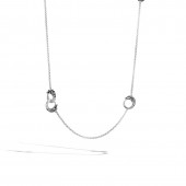 Legends Naga Sterling With Pave Black Spinel Station Necklace
