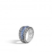 Classic Chain Ring Blue Sapph Sz 7