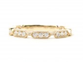 14K Yellow Gold .25Ctw Diamond Stackable Band