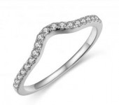 14K WHITE GOLD DIAMOND CONTOUR BAND .20CTW