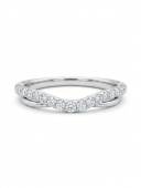 14K WHITE GOLD DIAMOND CURVED BAND .25CTW  SZ 7