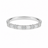 PLATINUM BAGUETTE AND ROUND DIAMOND BAND