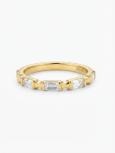 14K YELLOW GOLD DIAMOND STACKABLE BAQUETTE BAND