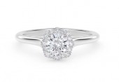 Platinum 0.75 CT Black Label De Beers Forevermark Diamond 0.14 CTW Halo Ring