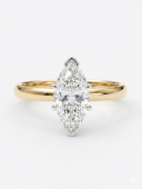14K YELLOW AND WHITE GOLD DIAMOND MARQUISE SOLITAIRE ENGAGEMENT RING 1.00CT