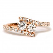 De Beers Forevermark 18K Rose Gold Diamond Bypass Ring