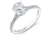 14K White Gold Semi-Mount Diamond Engagement Ring