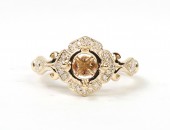 14K YELLOW GOLD SEMI MOUNT ENGAGEMENT RING .17CTW