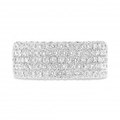 14K White Gold Wide Pave Diamond Band