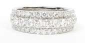 18K White Gold 1.42Ctw Diamond 3 Row Band (43 Diamonds)