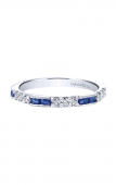 14K WHITE GOLD DIAMOND AND SAPPHIRE BAND