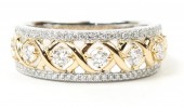 14K White And Yellow Gold .49Ctw Diamond Band