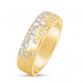 14K YELLOW GOLD FLUSH SET DIAMOND CIGAR BAND