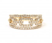 14K YELLOW GOLD DIAMOND 3 STACK RING