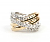 14K TWO TONE CROSSOVER BAND