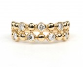 14K YELLOW GOLD DIAMOND DOUBLE BAND