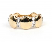 14K TWO TONE DIAMOND BAND