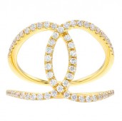 18K YELLOW GOLD DIAMOND FREEFORM LOOP RING