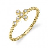 14K YELLOW GOLD DIAMOND CROSS RING .08ctw