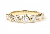 14K YELLOW GOLD BEZEL SET DIAMOND BAND