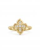14K YELLOW GOLD DIAMOND FLOWER RING