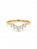 14K YELLOW GOLD DIAMOND CHEVRON RING