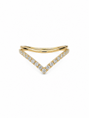 14K YELLOW GOLD DIAMOND CHEVRON RING