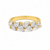 14K YELLOW GOLD PEAR CUT DIAMOND BAND