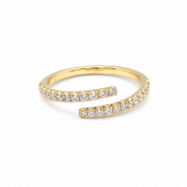 14K YELLOW GOLD DIAMOND BY PASS RING