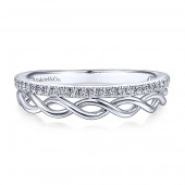 14K White Gold Diamond Infinity Stack Ring