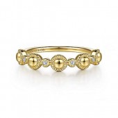 14K YELLOW GOLD .06CTW DIAMOND BUJUKAN STATION RING