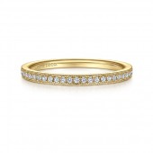 14K YELLOW GOLD DIAMOND PAVE ETERNITY STACKABLE RING .16ctw