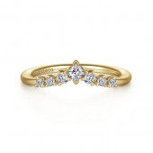 14K YELLOW GOLD PRINCESS & ROUND DIAMOND ANNIVERSARY BAND