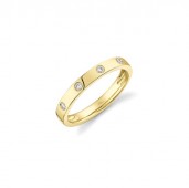 14K YELLOW GOLD FLUSH SET DIAMOND BAND .09CTW