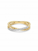 14K TWO TONE DIAMOND BAND