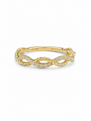 14K YELLOW GOLD DIAMOND TWISTED BAND