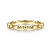 14K YELLOW GOLD BUJUKAN BEAD STACKABLE BAND