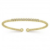 14K YELLOW GOLD .15CTW DIAMOND BUJUKAN BEZEL SET  BRACELET