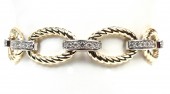 14K Two Tone 2.42Ctw Diamond Link Bracelet