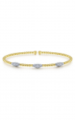 14K WHITE GOLD DIAMOND MARQUIS STATION BUJUKAN BANGLE