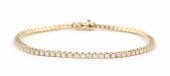 14K YELLOW GOLD DIAMOND TENNIS BRACELET