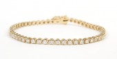 14K YELLOW GOLD DIAMOND TENNIS BRACELET