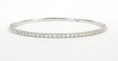 14K WHITE GOLD DIAMOND FLEXIBLE BANGLE BRACELET