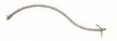14K WHITE GOLD DIAMOND BEZEL SET TENNIS BRACELET
