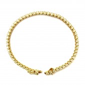 14K YELLOW GOLD DIAMOND TENNIS BRACELET