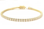 14K YELLOW GOLD DIAMOND TENNIS BRACELET 3.81ctw