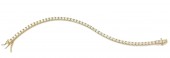 14K YELLOW GOLD DIAMOND TENNIS BRACELET 5.10ctw