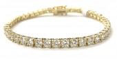 14K YELLOW GOLD DIAMOND TENNIS BRACELET 7.86ctw