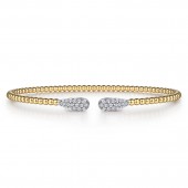 14K YELLOW GOLD DIAMOND BUJUKAN TEARDROP BANGLE